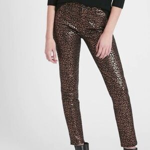 Banana Republic Leopard Print Jeans - metallic - - Mid rise skinny - NWT - 31p